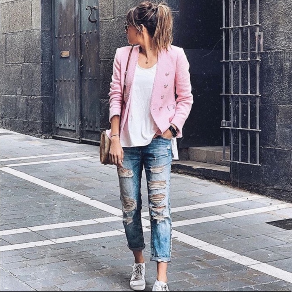 Last one! ZARA 💕 PINK TWEED JACKET M - Picture 12 of 12